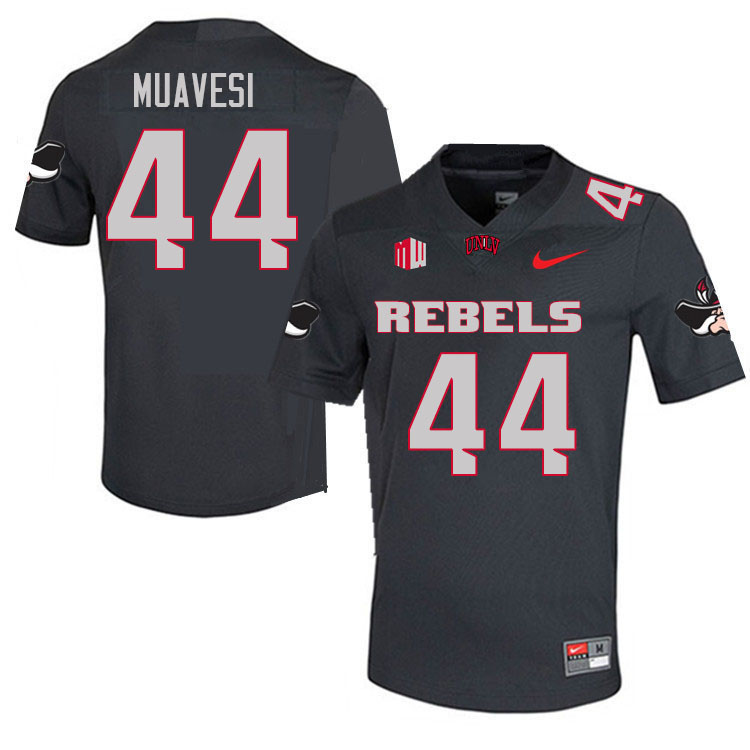 Men #44 Waisale Muavesi UNLV Rebels College Football Jerseys Stitched Sale-Charcoal - Click Image to Close